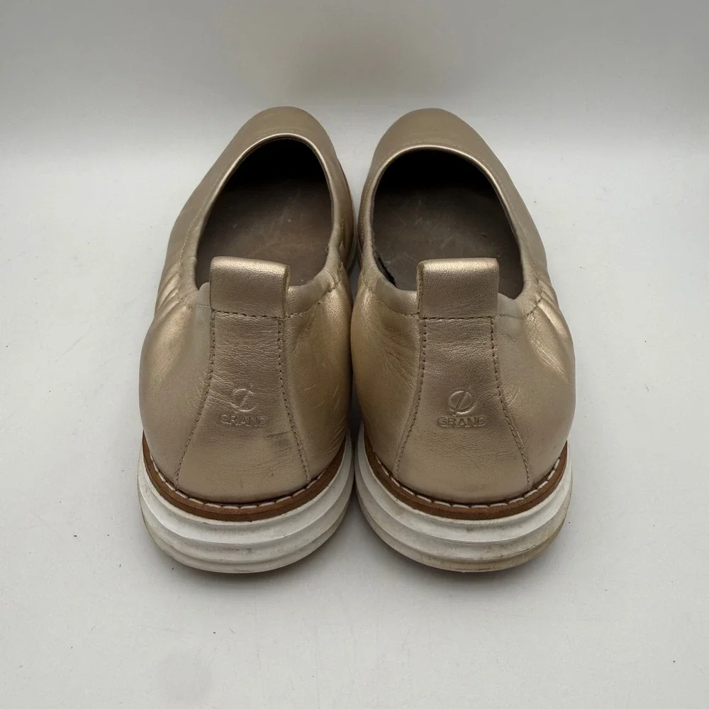 Cole Haan OriginalGrand Ballet Flats Women 7.5B Gold Metallic Leather W18462